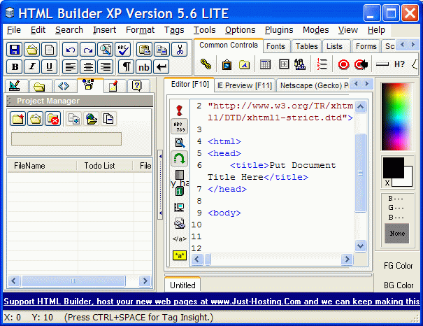 HTML Builder XP Lite